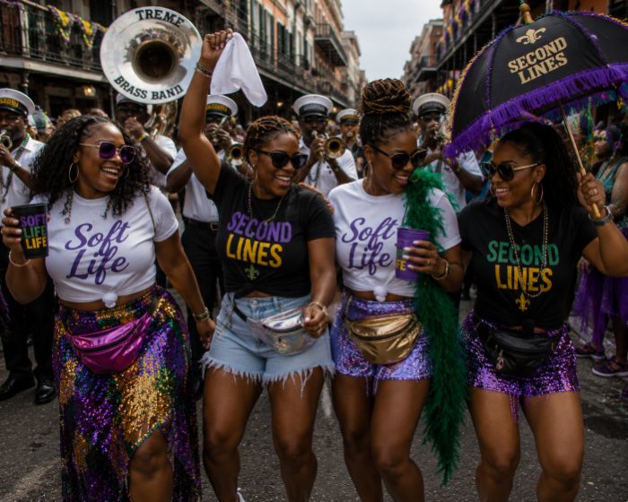 Soft Life and Second Lines tees in the street